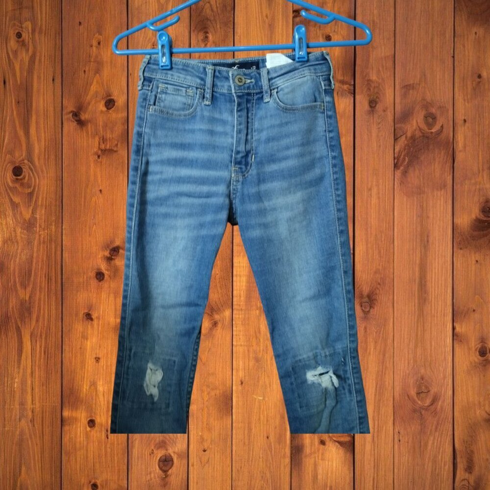 Hollister High Rise Crop Super Skinny Classic Stretch Women’s Size 23x24 Jeans - Picture 2 of 4